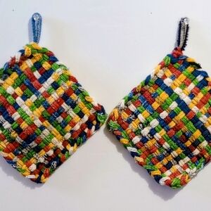 Handmade Colorful Woven Pot Holders